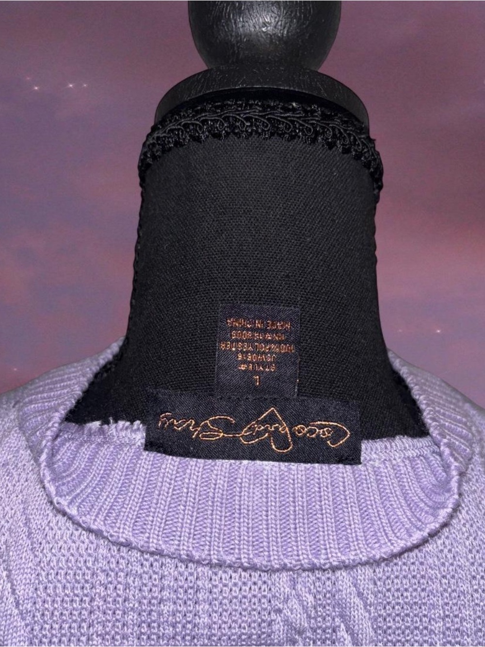 Lilac Ruffle-Trim Cropped Button-Up Knit Top - Picture 4 of 4